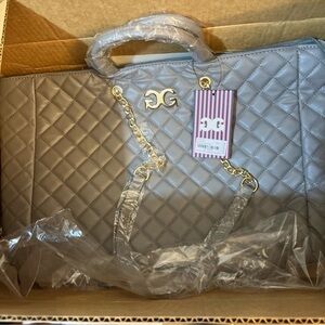 Gilda Paris QUILTED LARGE TOTE Gray brand new with tag MARP $199